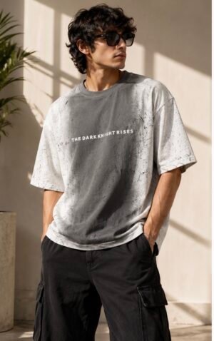 Vigorous Graphic Oversized Tee – Ash Grey Wash