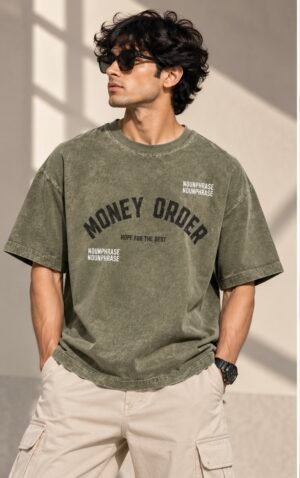 Dyed Oversized Tee - Basil Green
