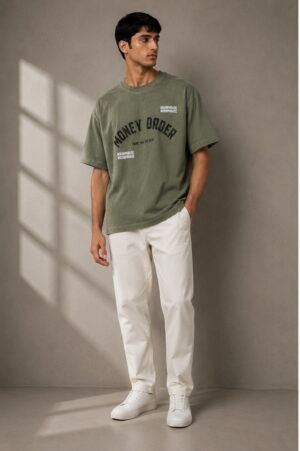 Dyed Oversized Tee - Basil Green