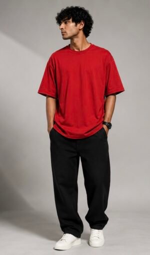 CE15D534-16B5-4020-B9D4-7C9F33267009 Core Oversized Tee - Crimson Red