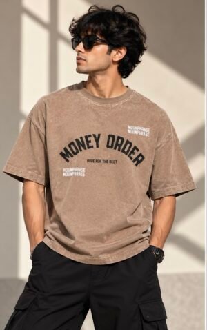 Dyed Oversized Tee - Pastel Brown