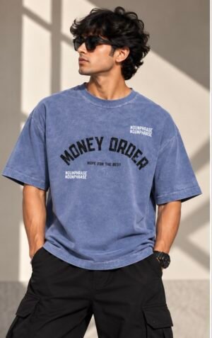 Dyed Oversized Tee – Steel Blue