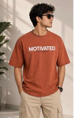 Motivated Oversized Tee - Rust