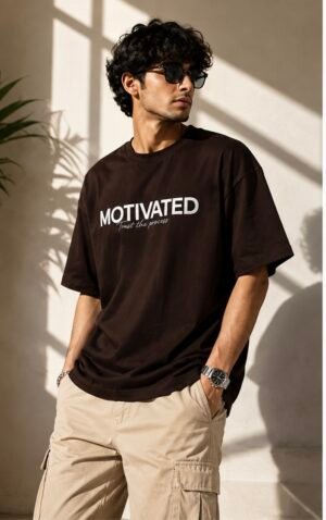 Motivated Oversized Tee - Brown